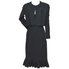 Azzedine Alaia Crocodile Luxe  Dress  With Matching  Cardigan