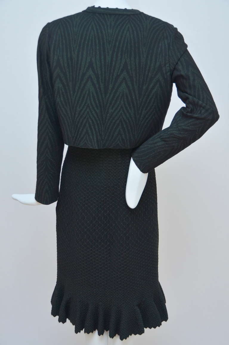 Azzedine Alaia Crocodile Luxe  Dress  With Matching  Cardigan