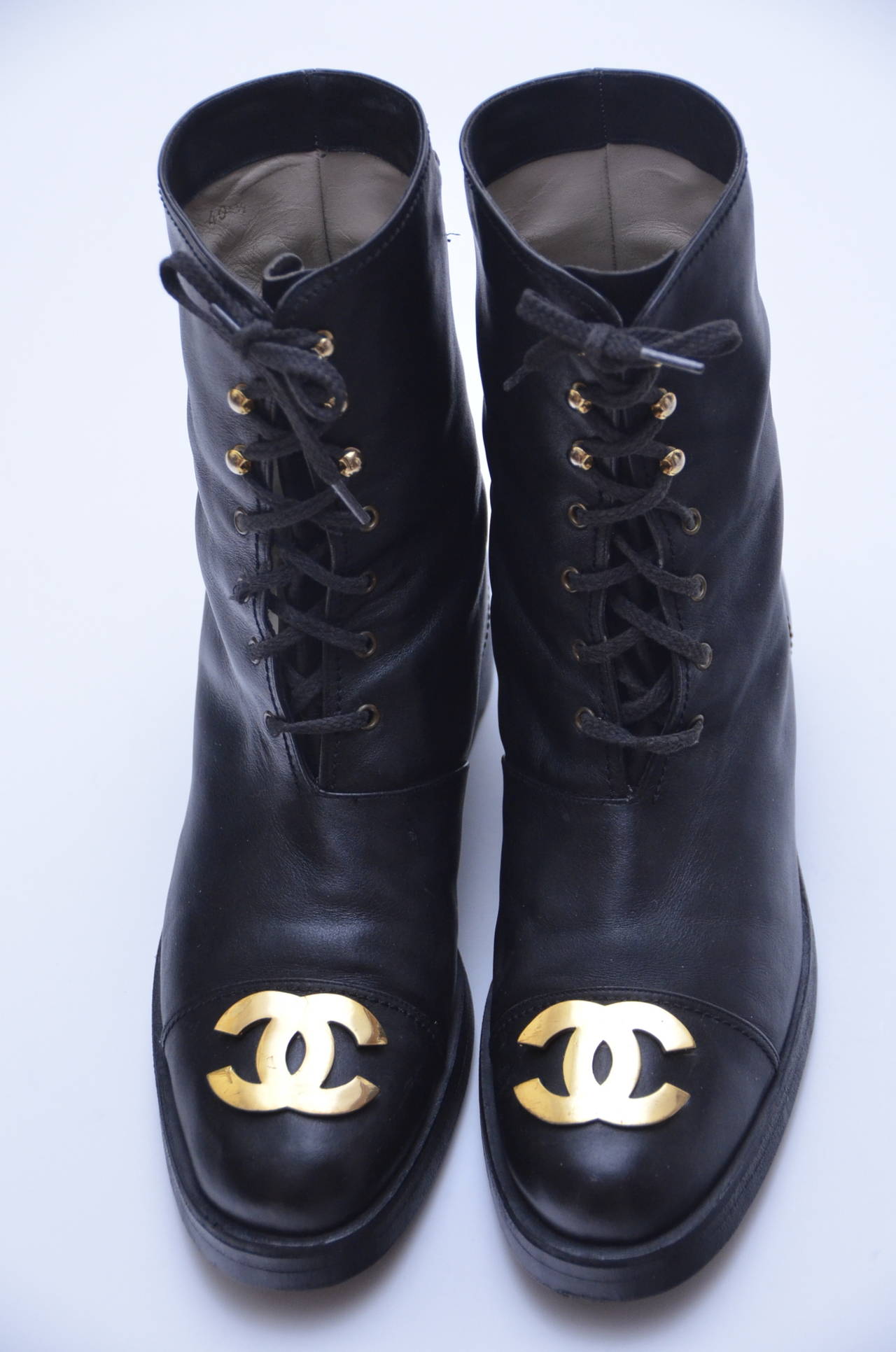 vintage chanel combat boots