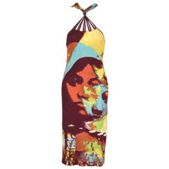 Iconic Jean Paul Gaultier  Pop Art Face Print  Femme  Dress