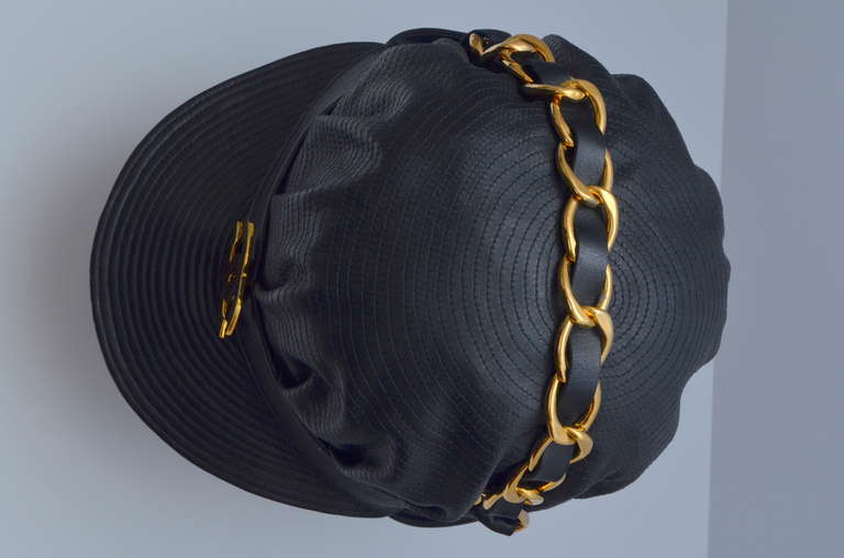 Rare Vintage Chanel Lambskin Leather Hat As Seen On Rihanna NEW 1
