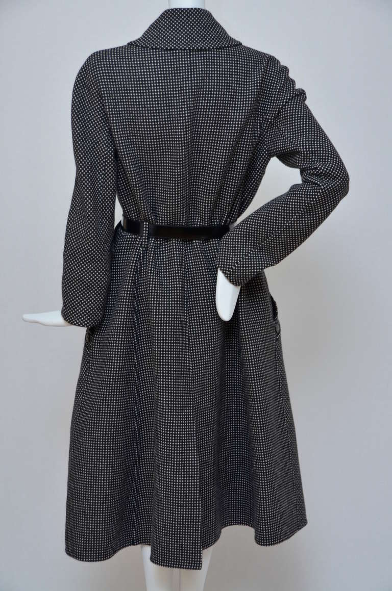 Black Christian Dior Polka Dot Coat