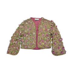 Mary McFadden Mini "Campanula Flowers" Embellished Jacket