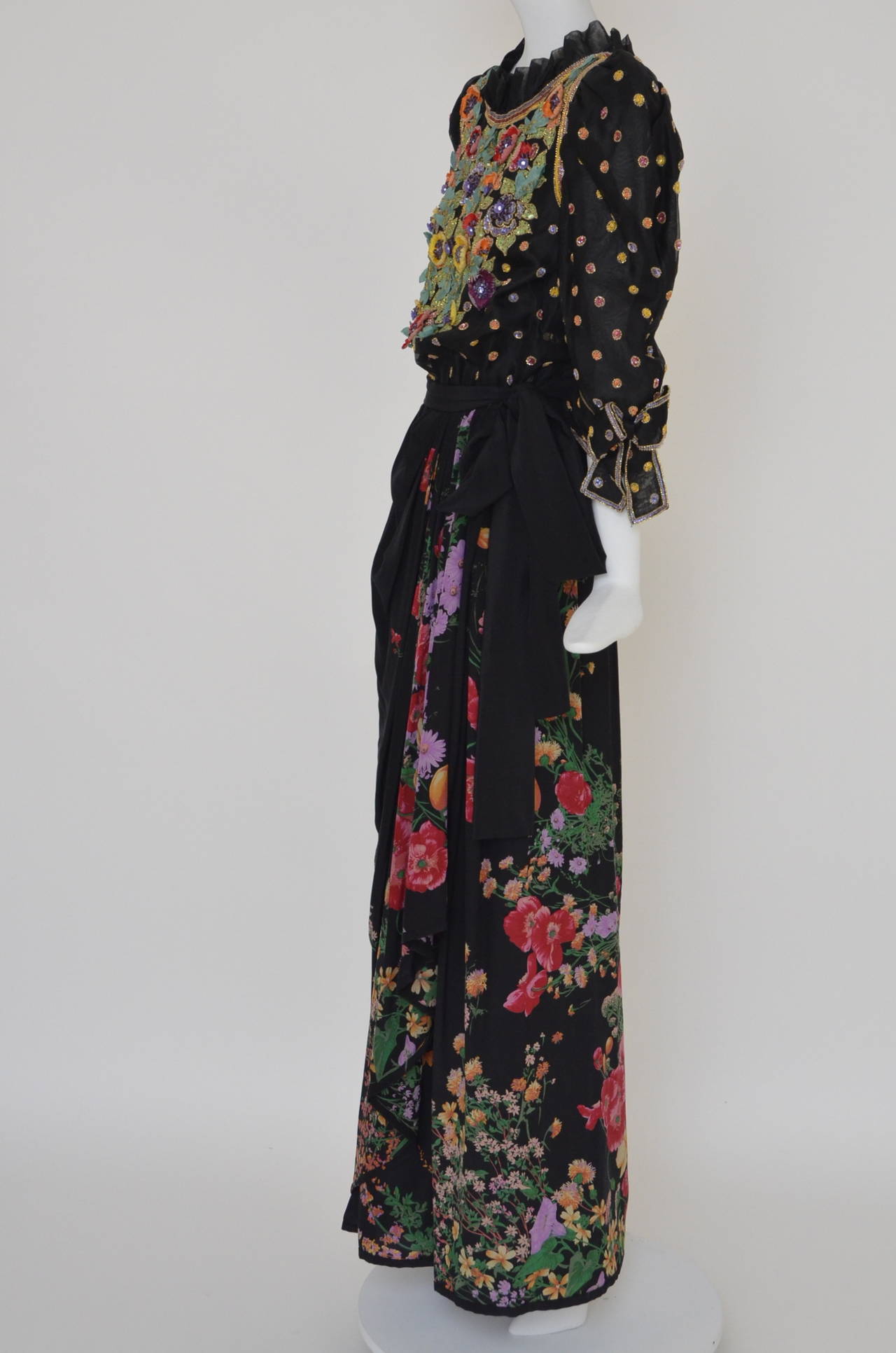 Amazing Tiziani Couture Hand Beaded Dress In Excellent Condition In New York, NY