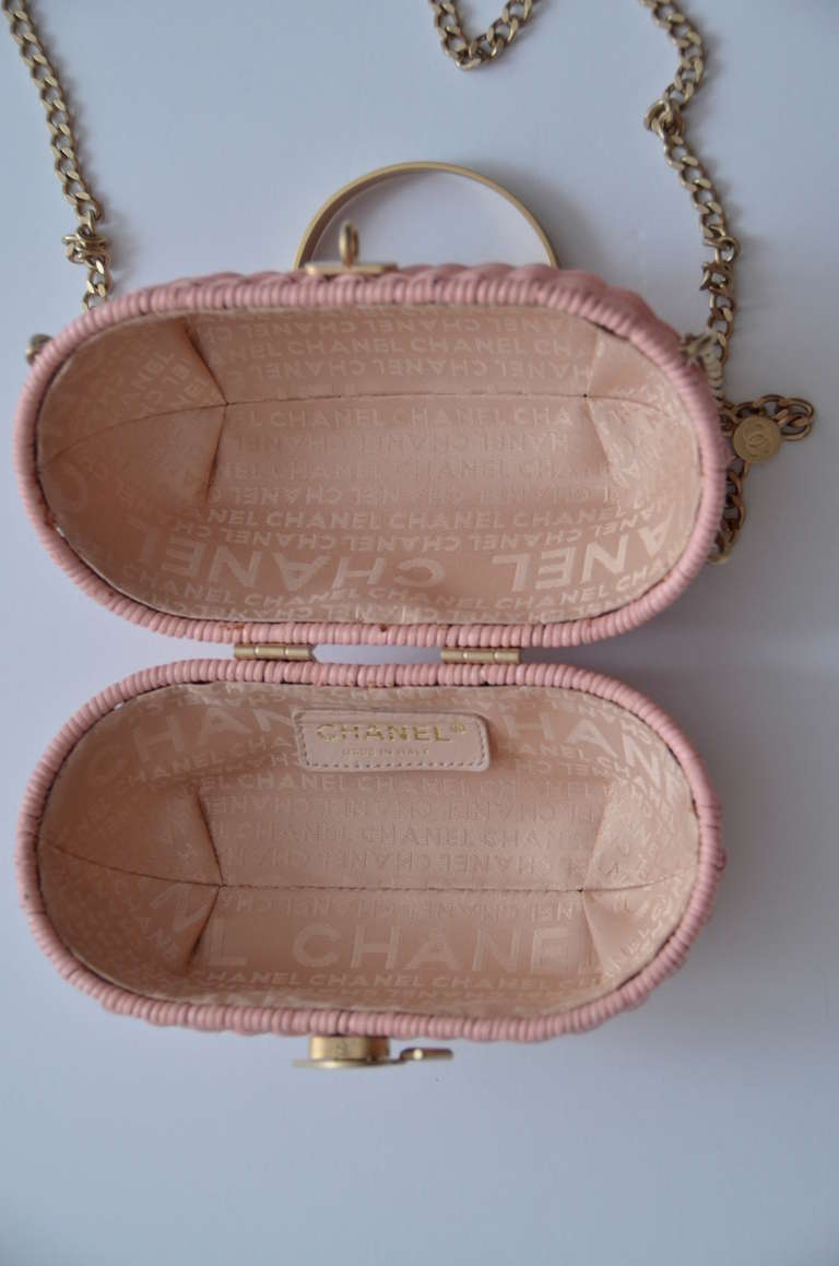 pink straw purse