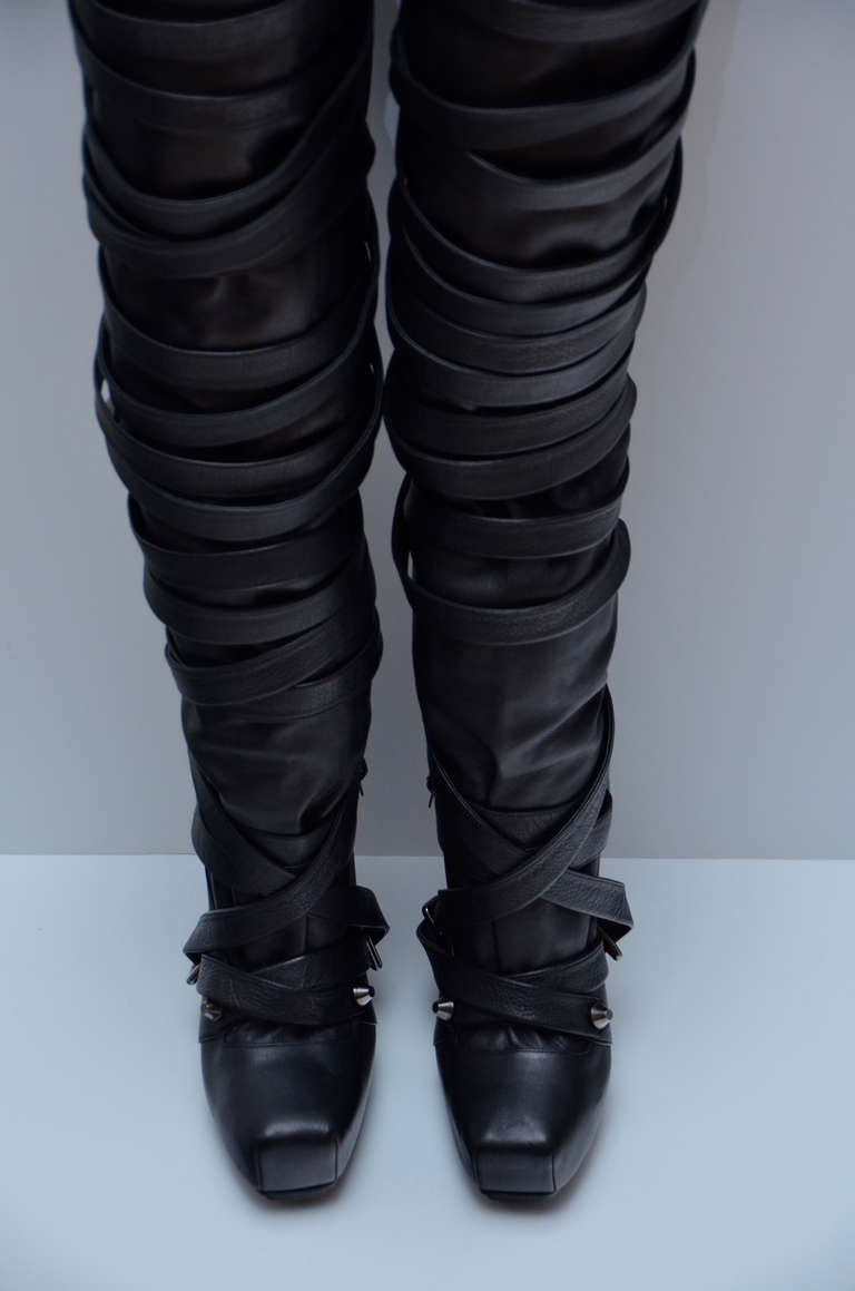 Rare Rodarte Thigh High Bondage Boots  New 39 Nicholas Kirkwood For Rodarte In New Condition In New York, NY