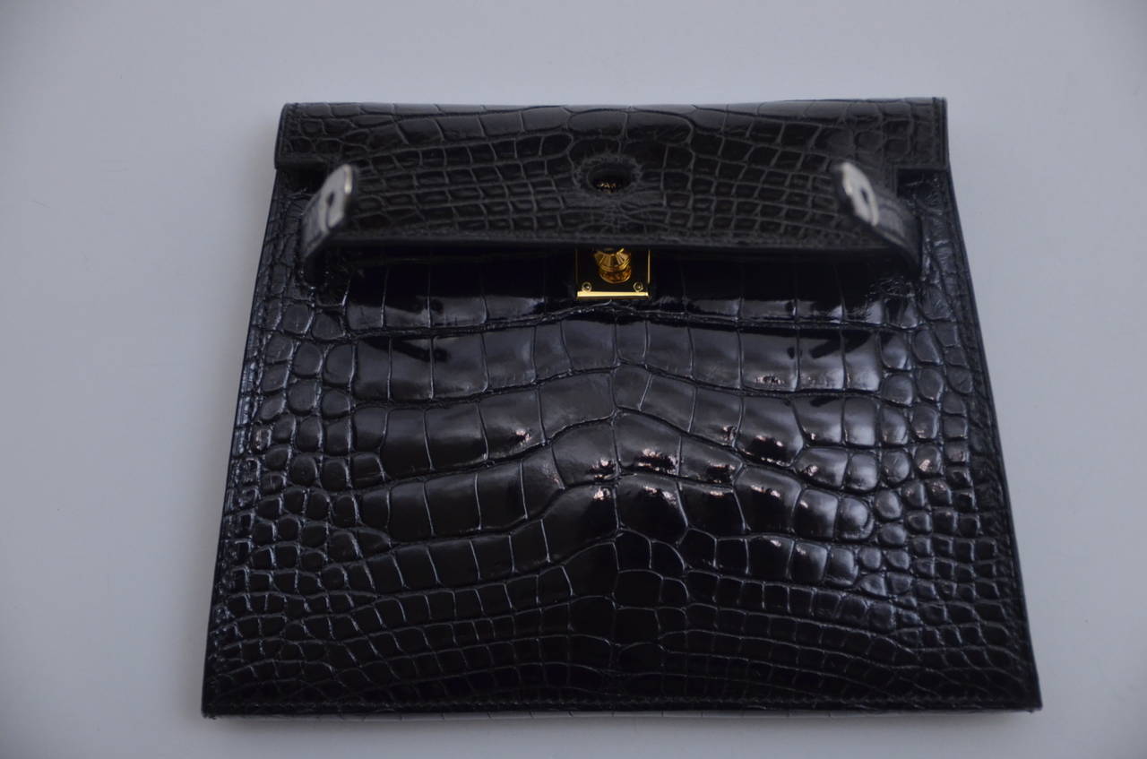 Women's Rare  Hermes Mini  Alligator  Clutch Handbag    Mint