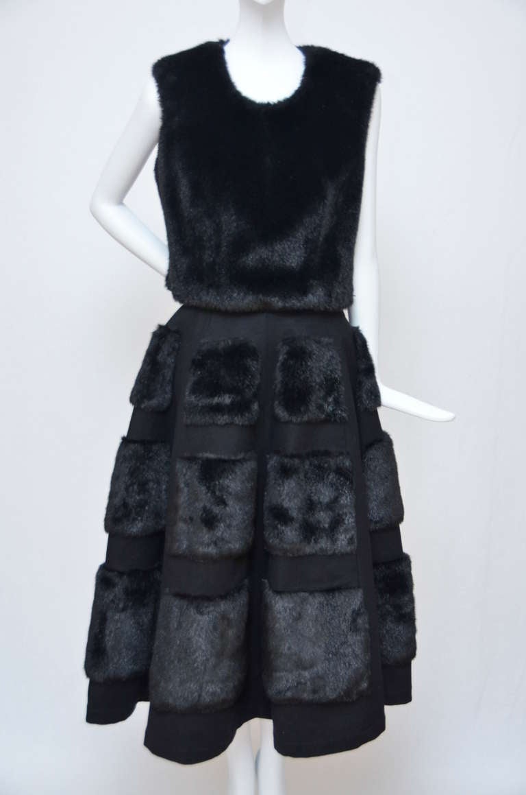 Junya Watanabe Comme Des Garcons Faux  Fur  Full Skirt In Excellent Condition In New York, NY