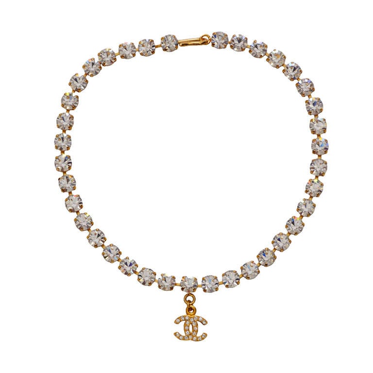 Chanel rhinestone choker hot sale