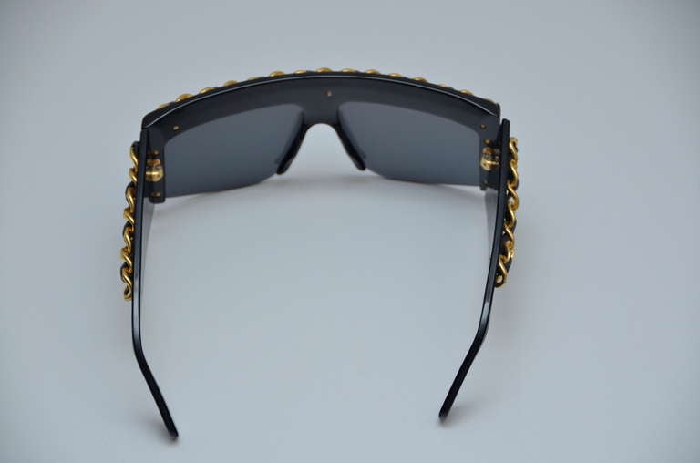 Black Chanel Vintage Mint Condition Sunglasses As Seen On Lady Gaga 1990's