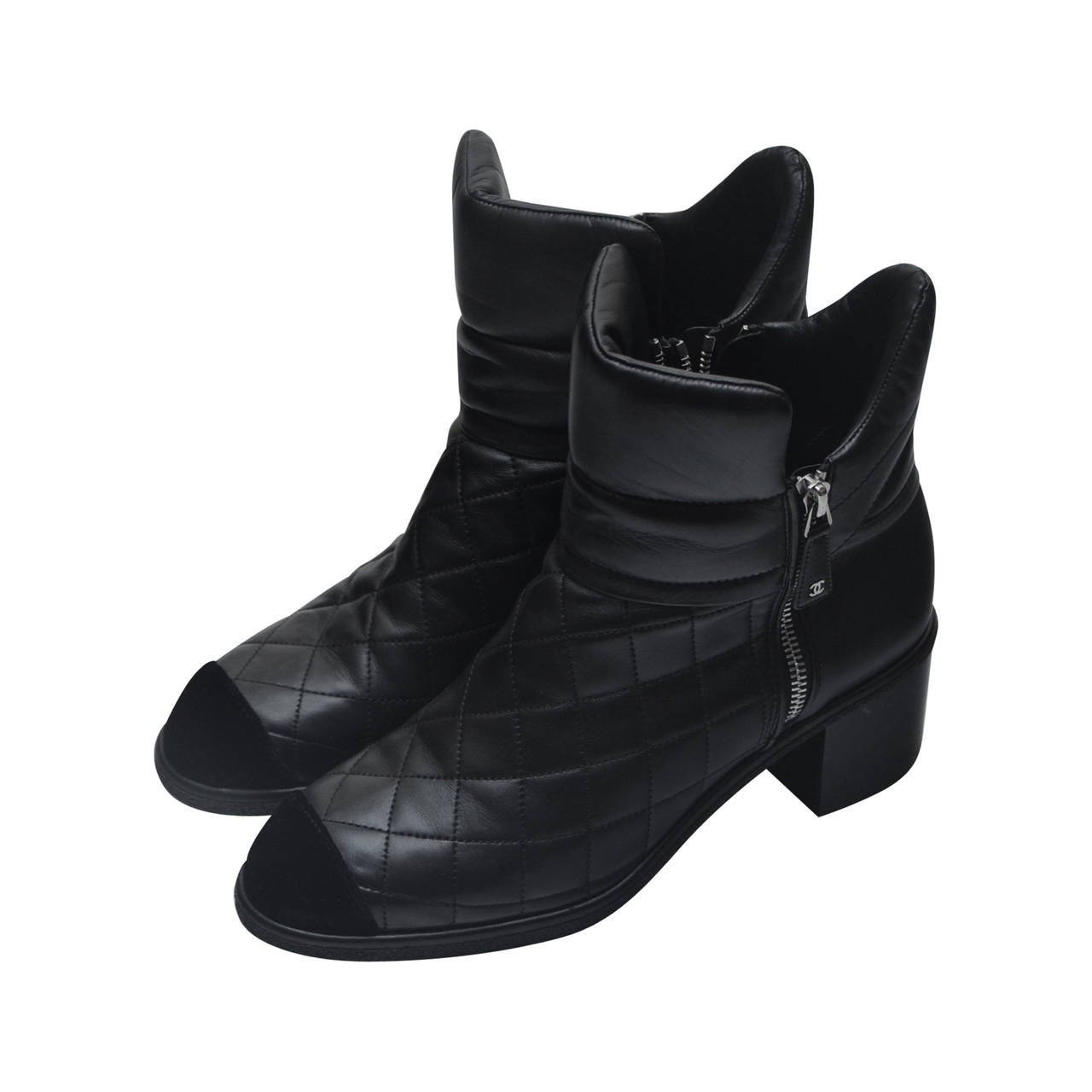 Chanel Lambskin Quilted Boots 39.5