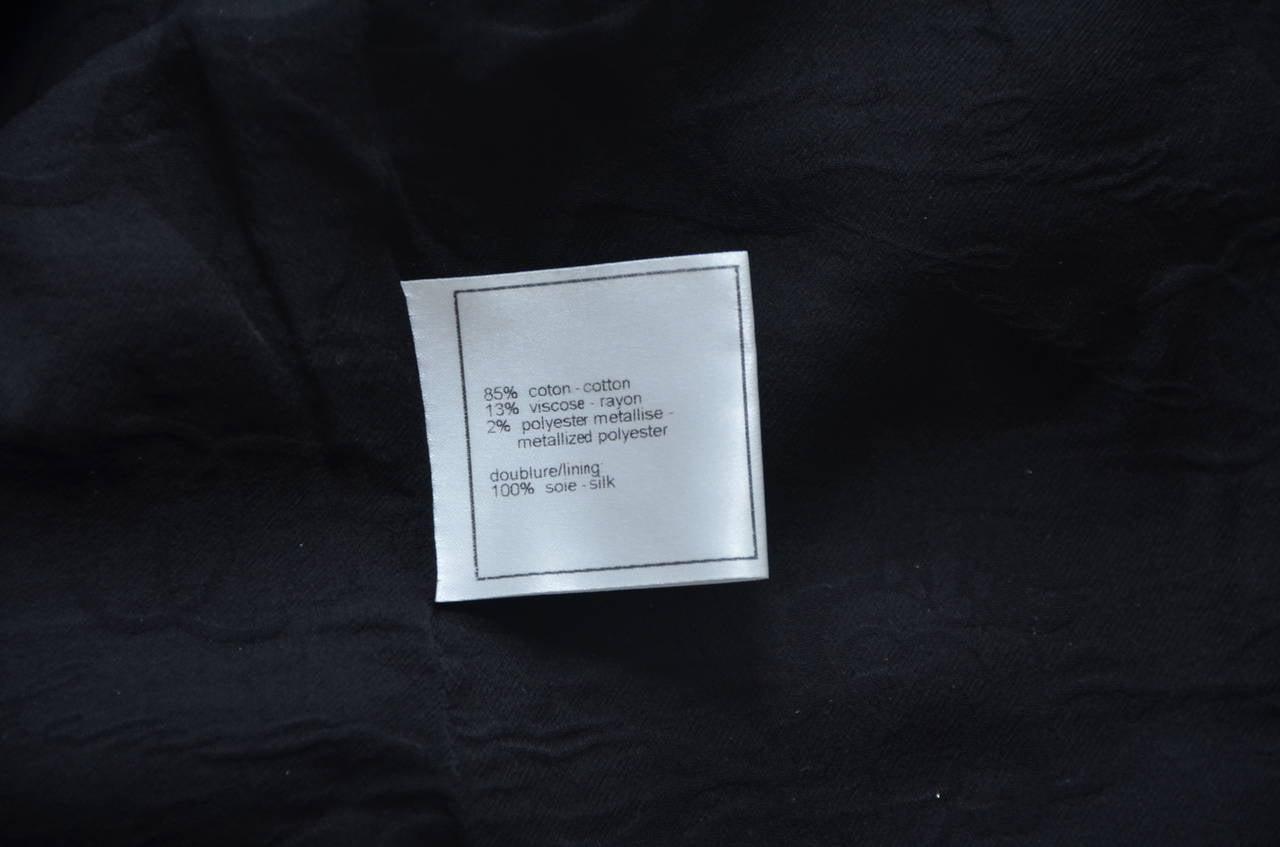 CHANEL Little Black Tweed Jacket  '07  Silver COCO RUE CAMBON PARIS CC   New 36 2