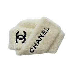 CHANEL  Vintage Faux Fur Large Scarf Stole