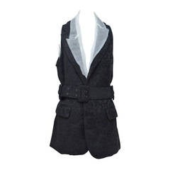 Comme Des Garcons  Brocade Vest With Tulle Slip Featuring Red Japanese Flag  Sun