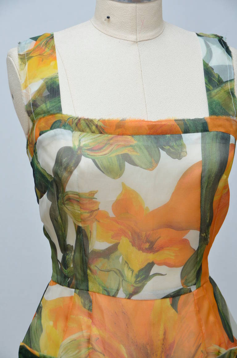 Women's DOLCE & GABBANA Vegetable  Collection Runway Dress  42 NEW