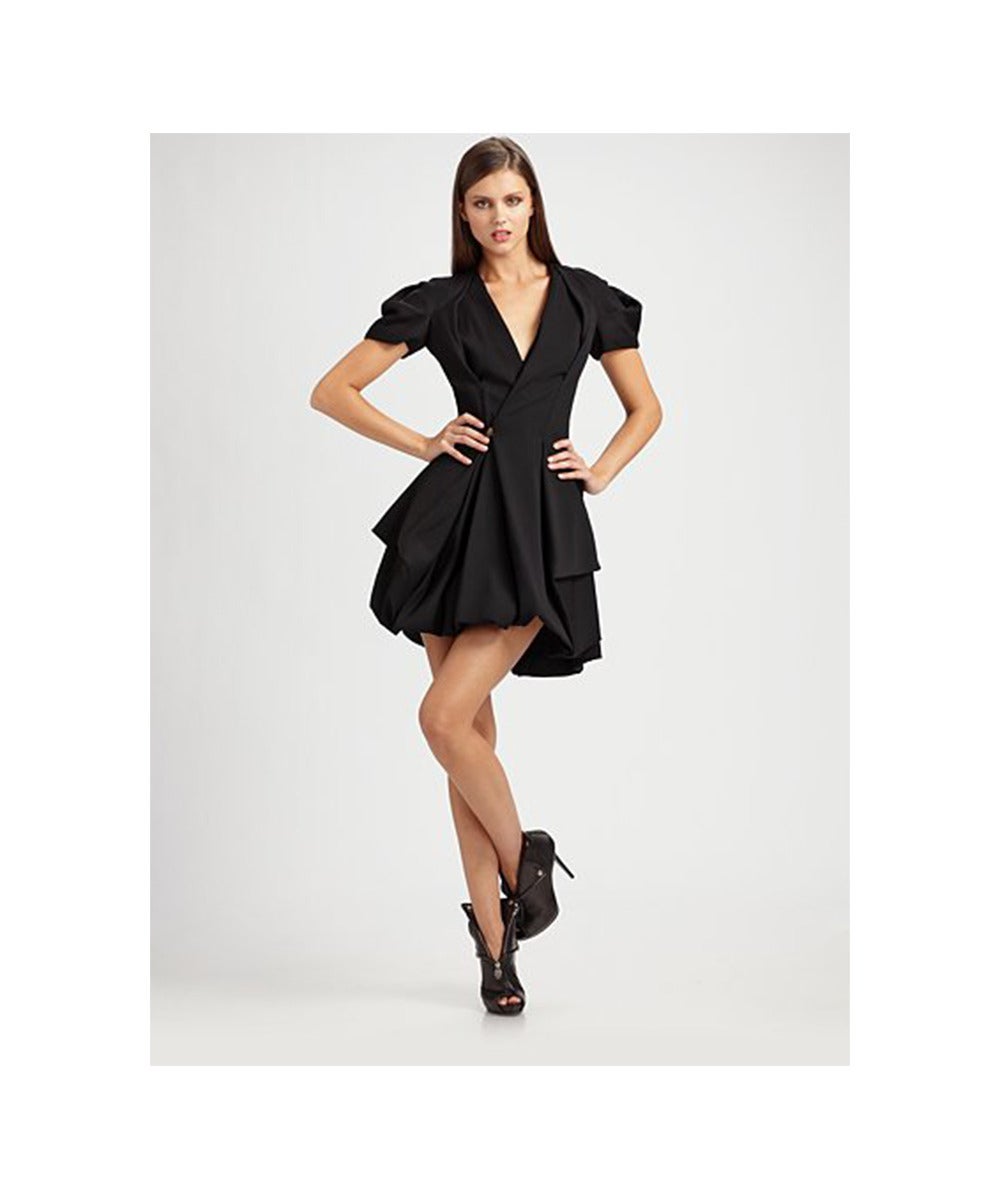 Alexander McQueen Puff Sleeve Full Skirt Dress Size 42 NEW