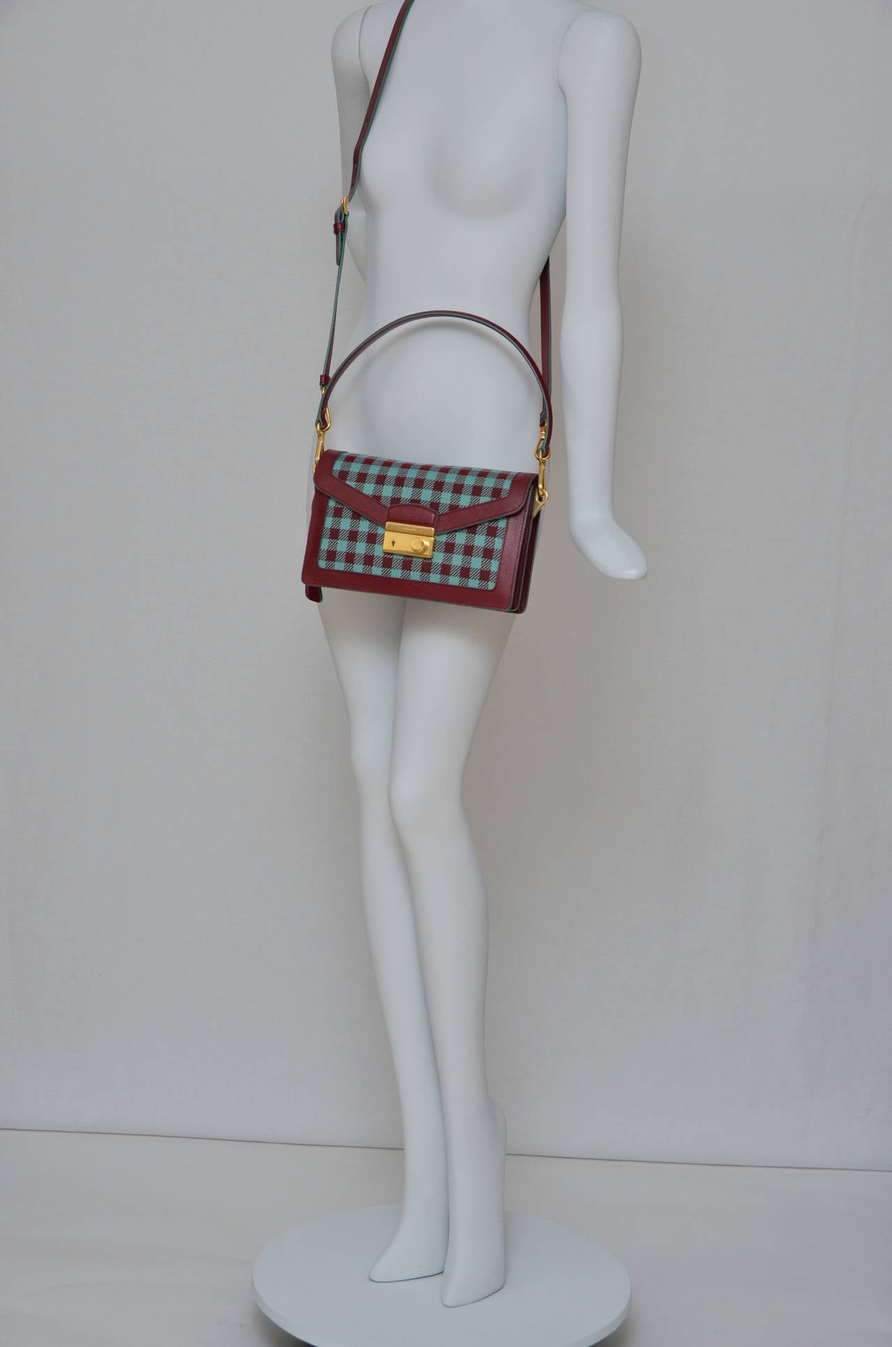 Prada Saffiano Leather/Fabric Mix Handbag 3