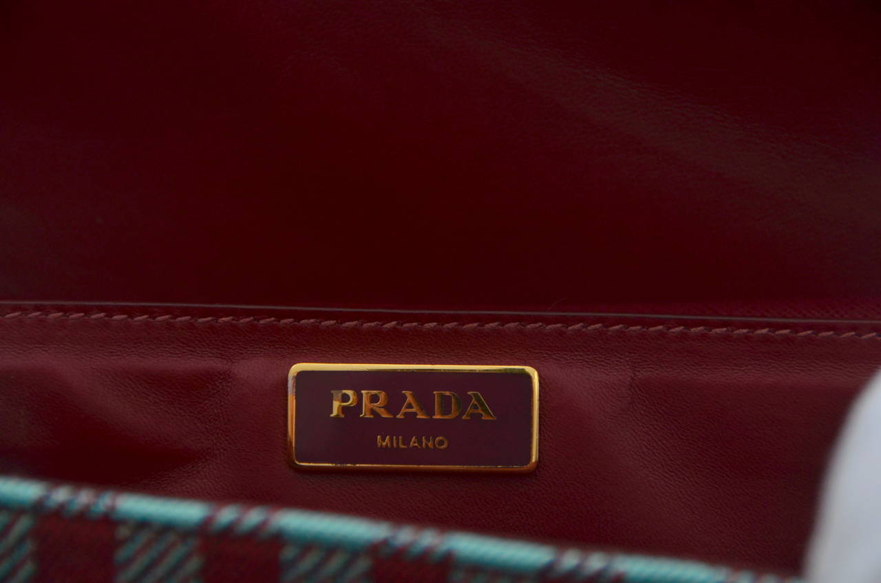 Prada Saffiano Leather/Fabric Mix Handbag 6