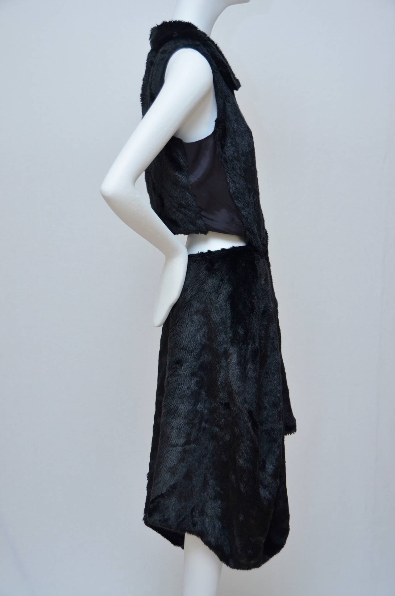 Comme Des Garcons NOIR Faux Fur Dress S In Excellent Condition In New York, NY