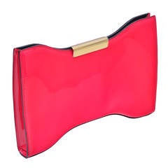 Alexander McQueen HOT PINK Patent Leather Clutch Handbag