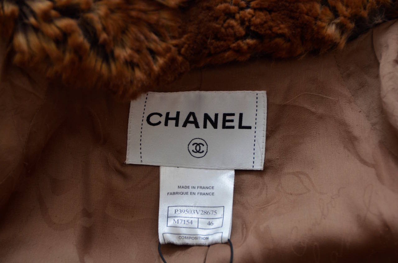CHANEL  Fringed Tweed Fantasy Faux Fur Coat  2010 46FR 1