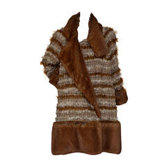 CHANEL  Fringed Tweed Fantasy Faux Fur Coat  2010 46FR