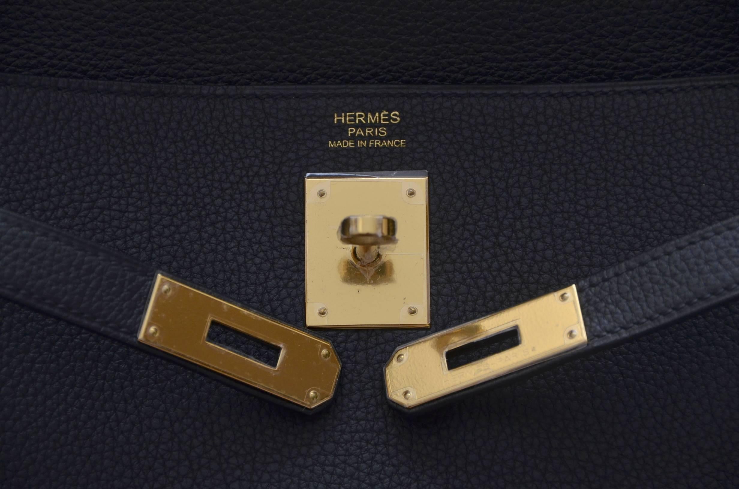 Hermes  Kelly II Retourne 32cm  Black Veau Togo Gold Hardware NEW 1