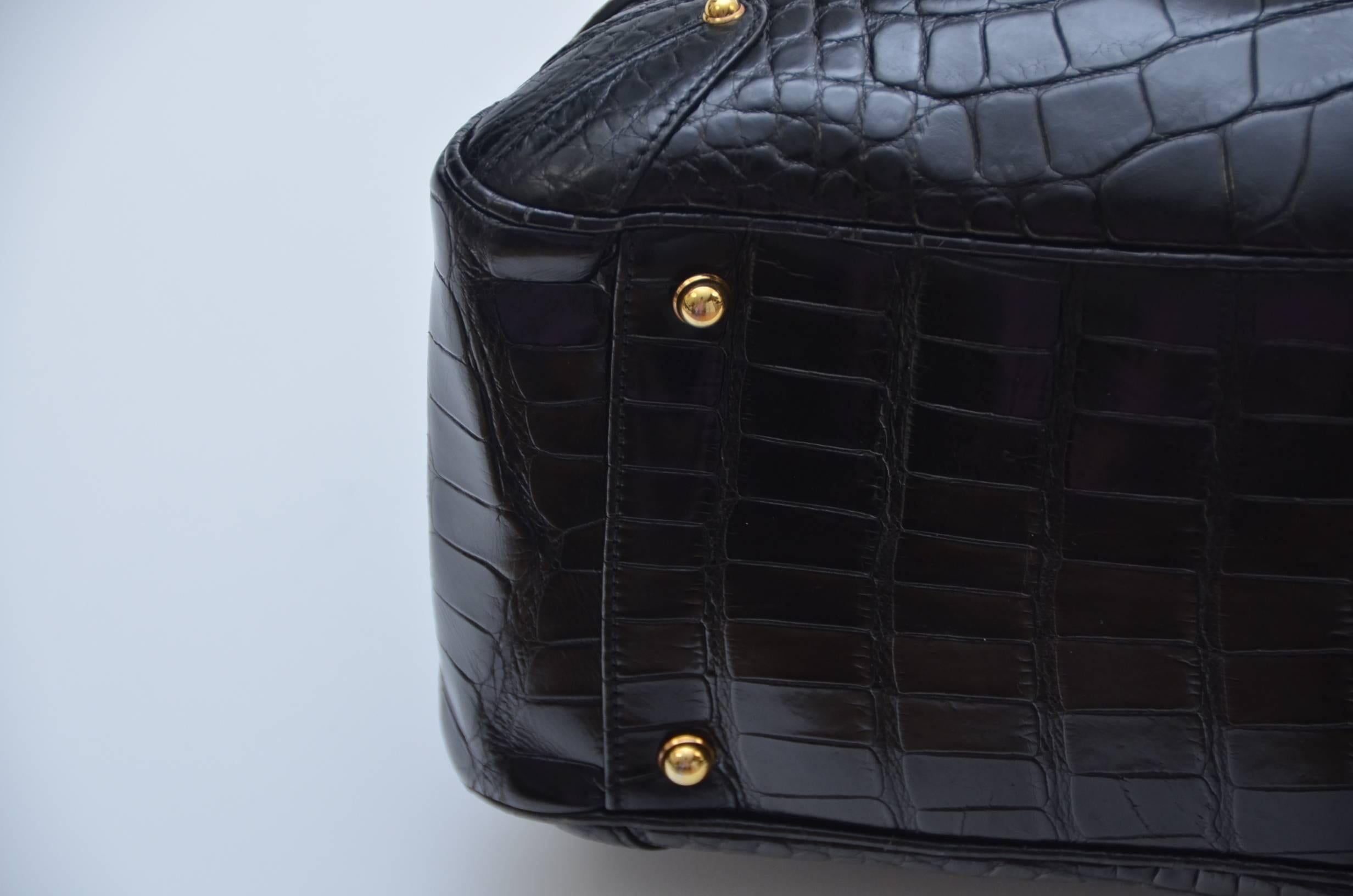 Gucci Black Alligator Handbag 1