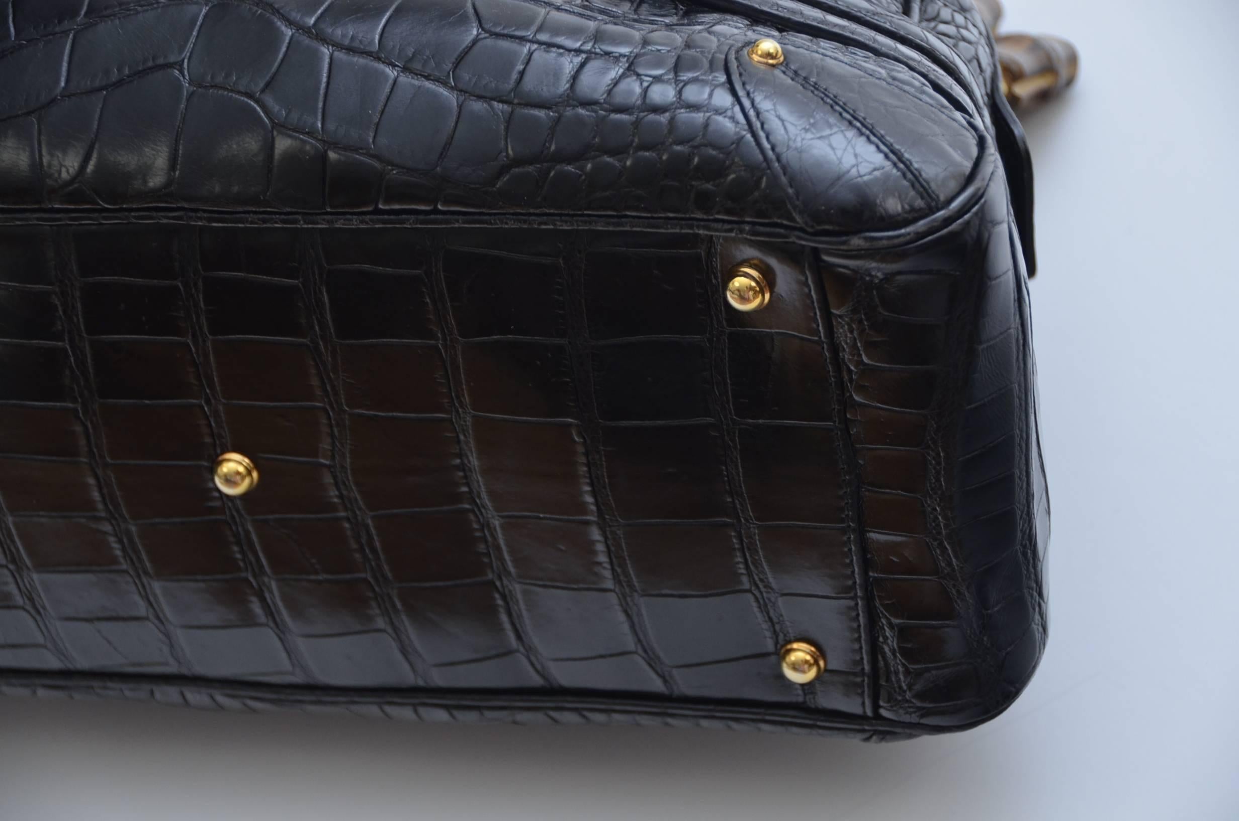 Gucci Black Alligator Handbag 2