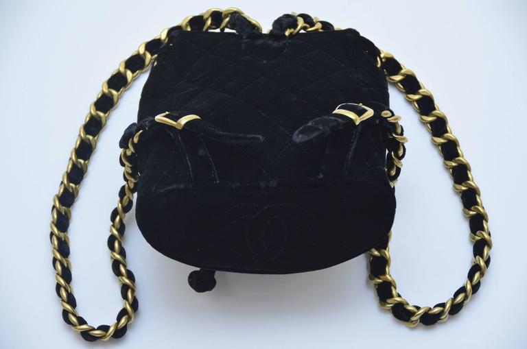 CHANEL Super Rare Mini Velvet Backpack 1990's MINT at 1stDibs chanel
