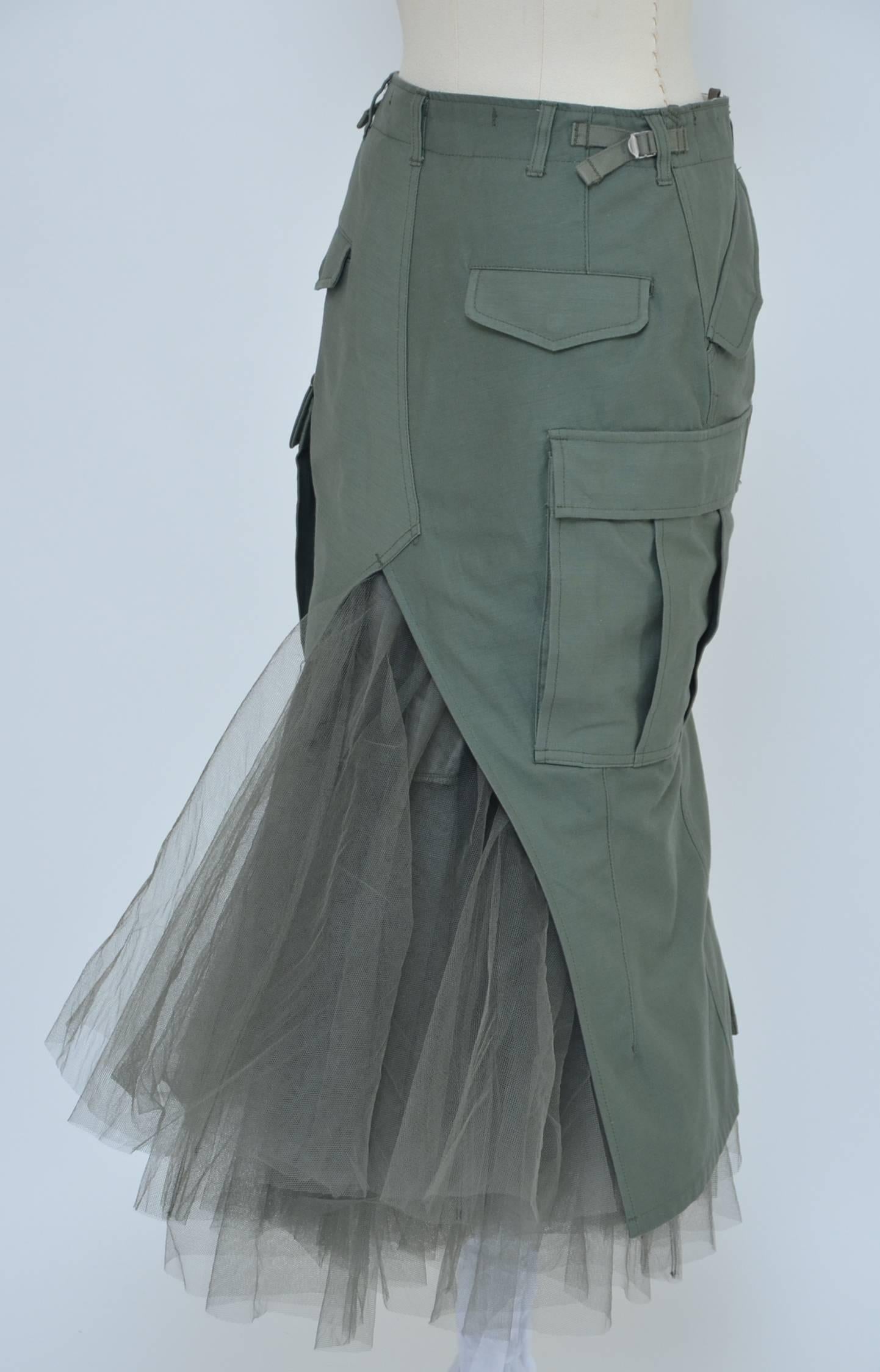 Junya Watanabe Comme Des Garcons Armee Grün Tüllrock M Gesehen auf Taylor Tomasi im Zustand „Neu“ in New York, NY