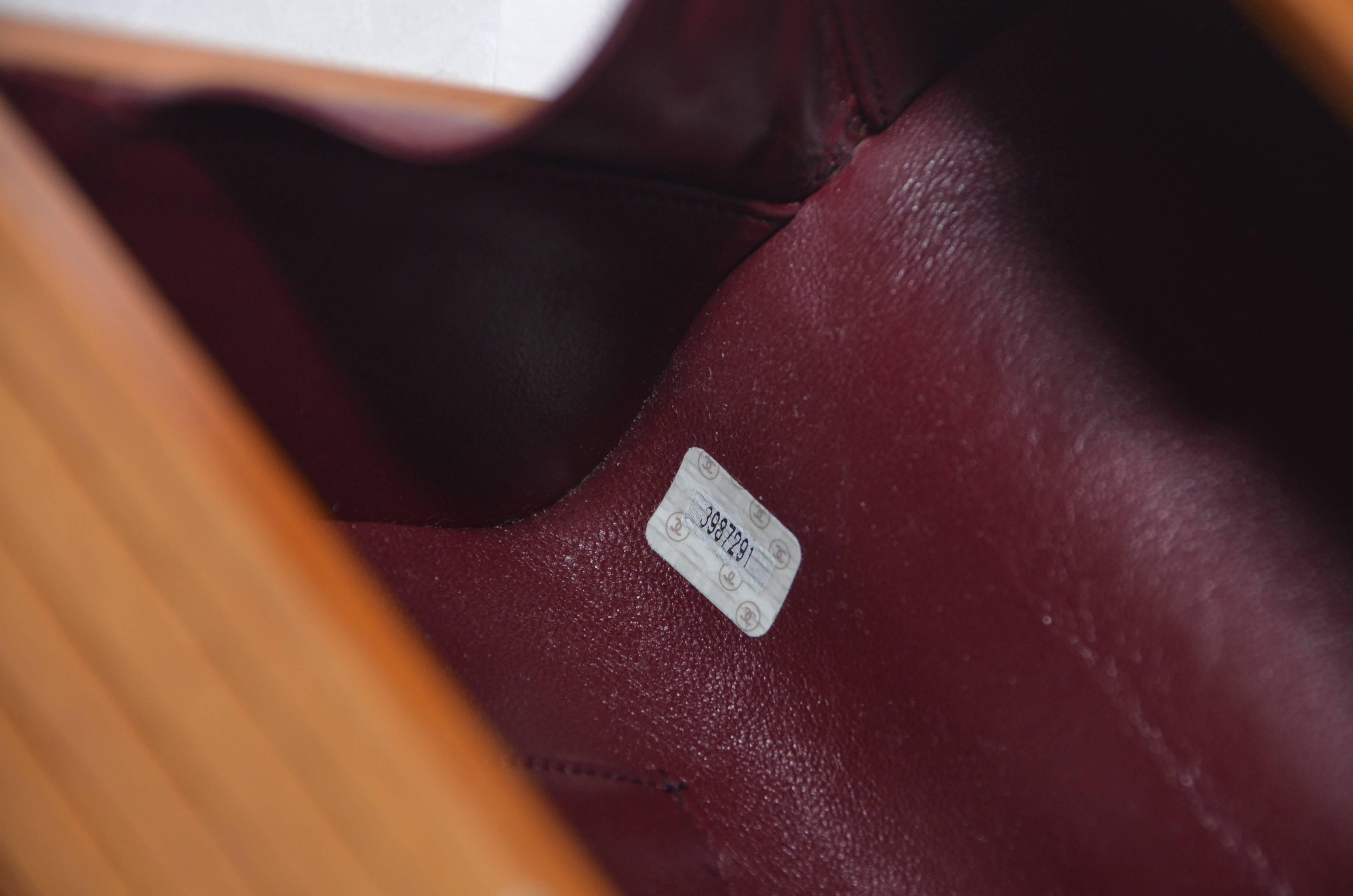 Women's Rare Vintage Chanel Wood & Leather Handbag Seen On Ulyana Sergeenko