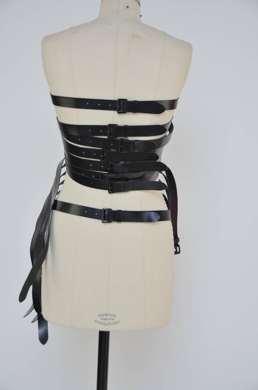 Ann Demeulemeester Leather Corset 14 Buckle Belt Mint Size S