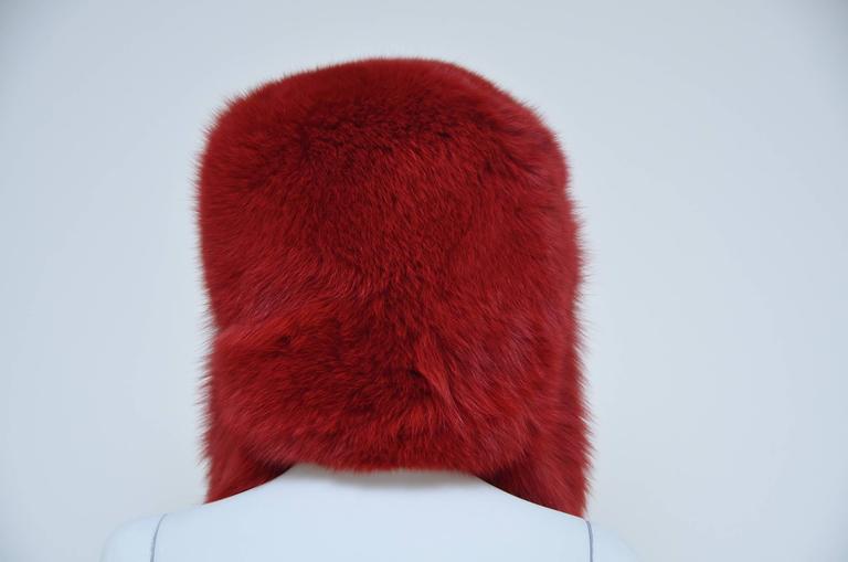 Marc Jacobs Bright Red Faux Fur hat MARC JACOBS Fox Fur Hat Lil Wayne Wore In His Music Video at  main image 4