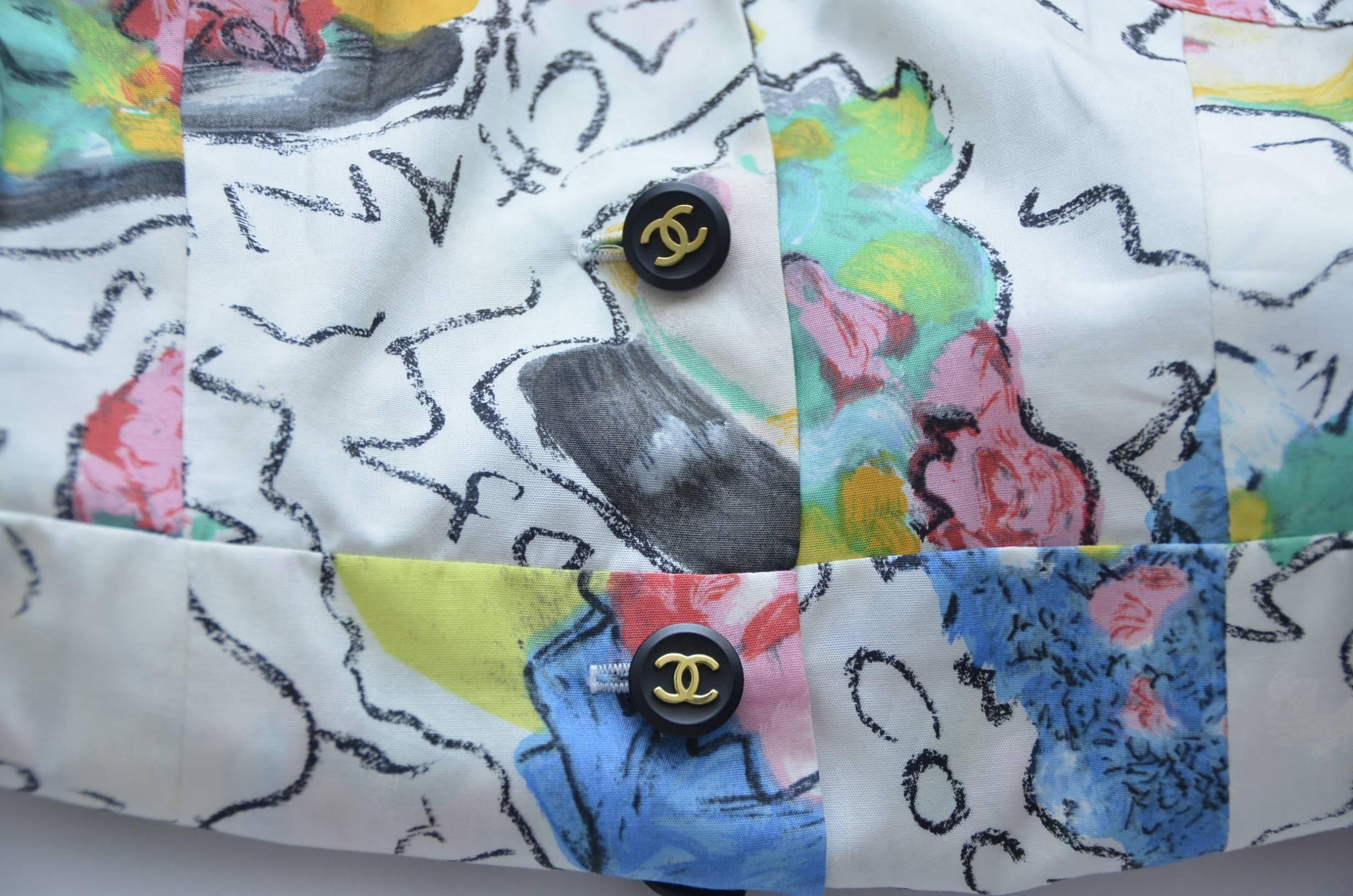 CHANEL 1995 Coco Chanel Print Dress  New   40 3