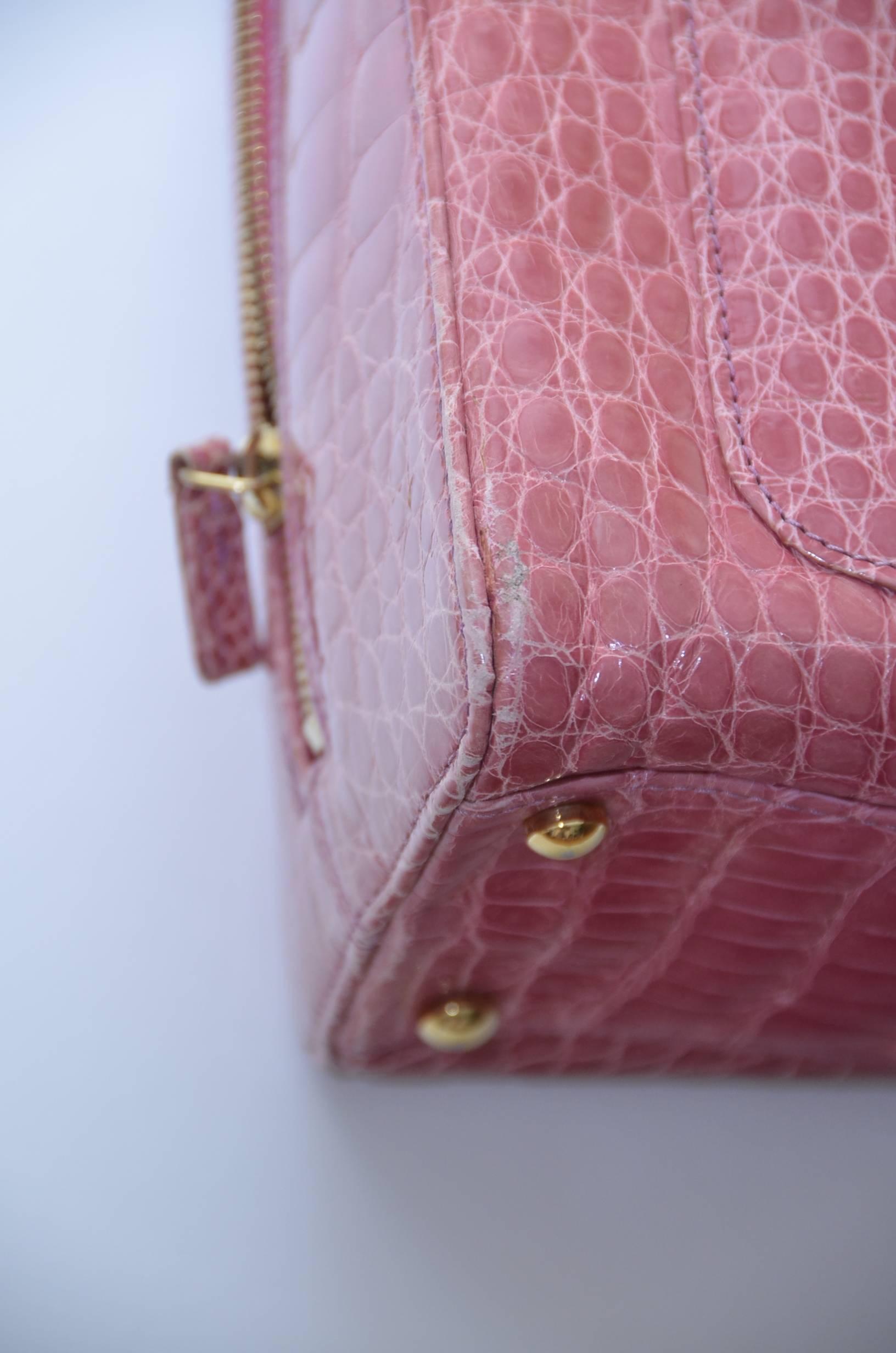 CHANEL Powder Pink Crocodile Handbag  3