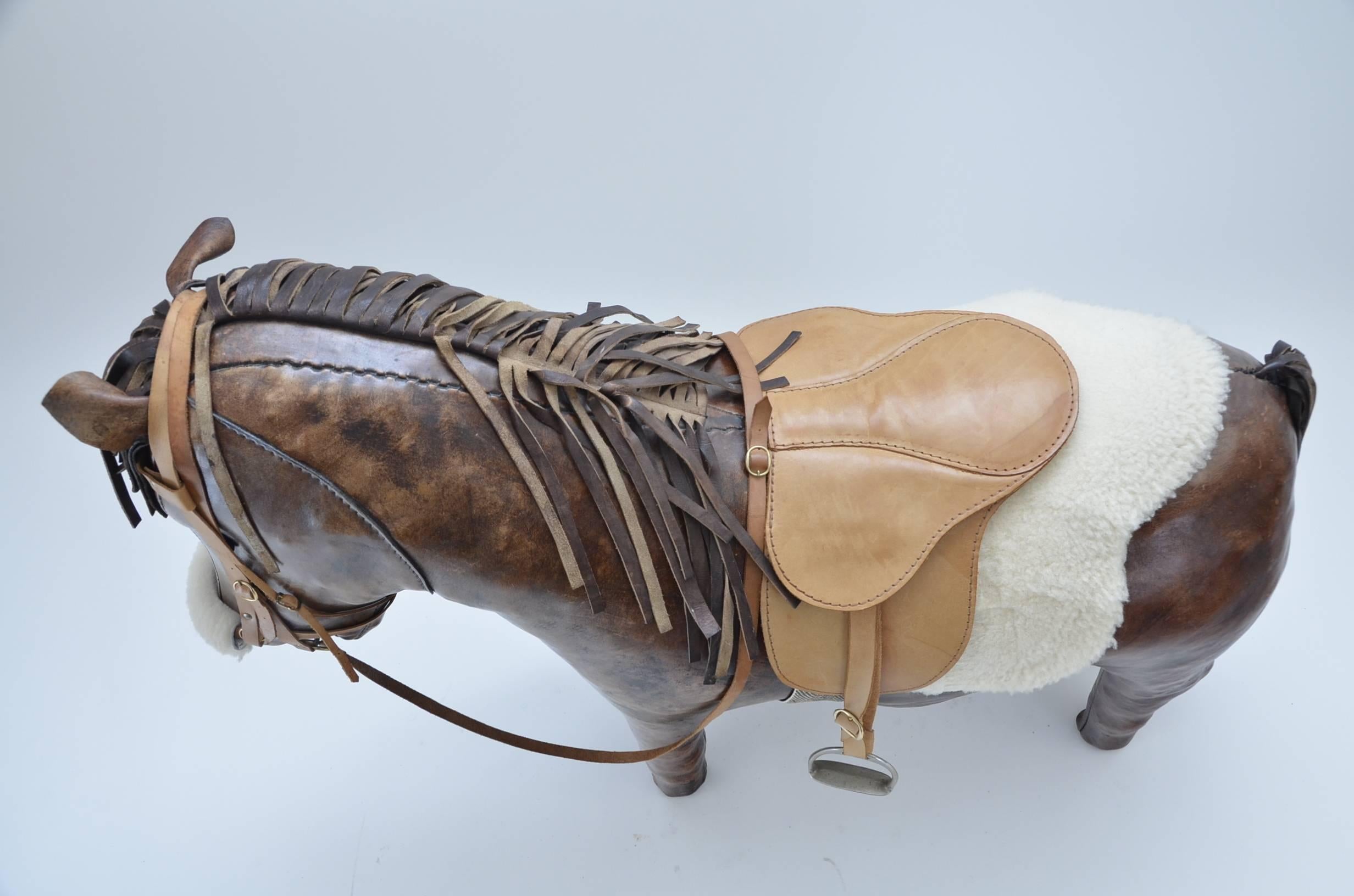  Leather Horse  By Dimitri Omersa For Abercrombie & Fitch In Excellent Condition In New York, NY