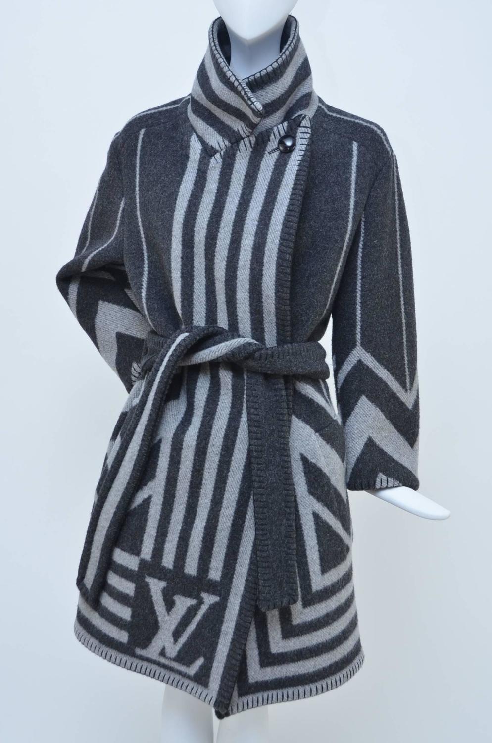 LV Louis Vuitton &quot;Blanket&quot; Coat Size 38 Mint at 1stdibs