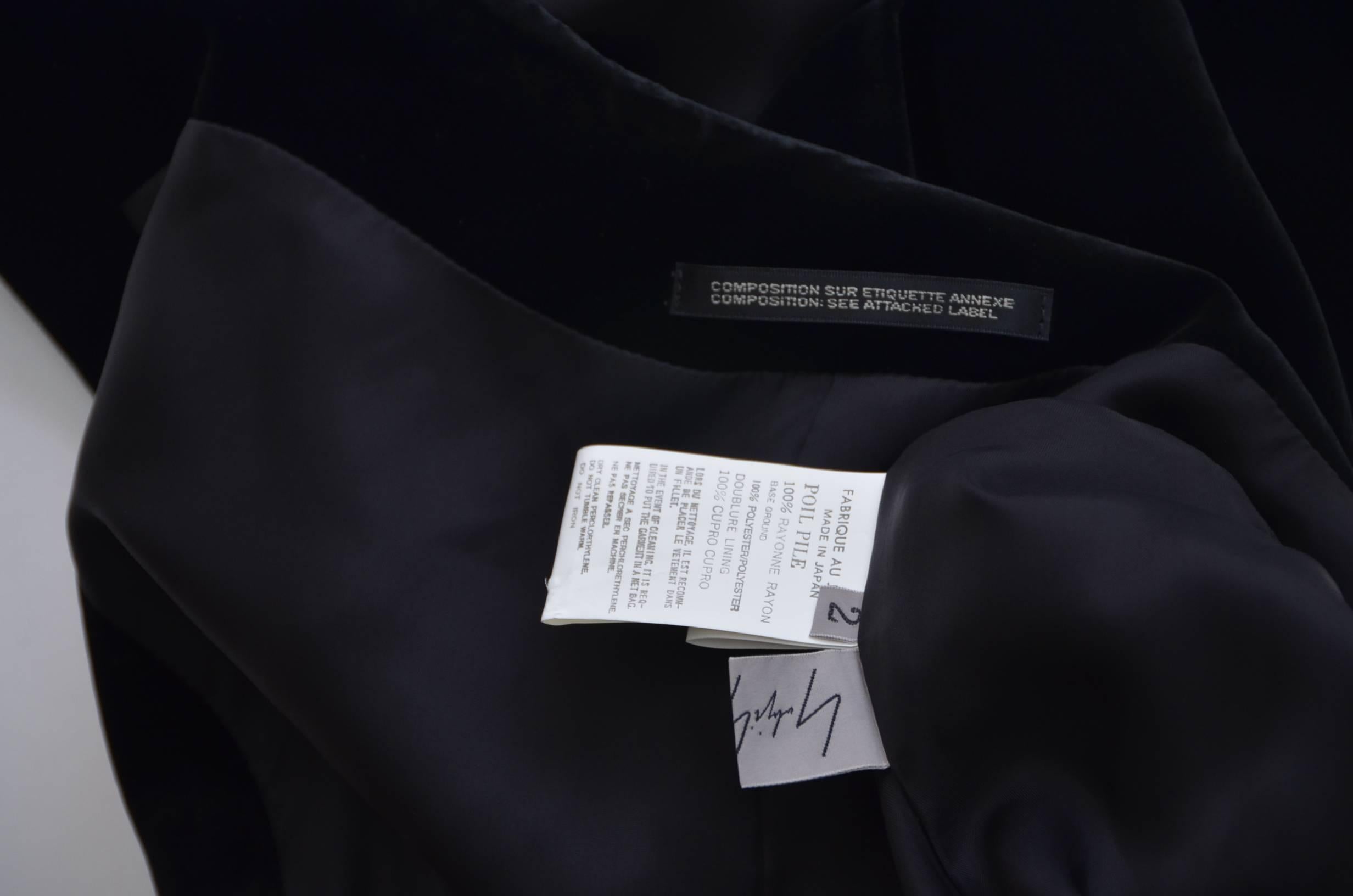 Yohji Yamamoto Velvet  Dress/ Top  Runway 2004 New 1