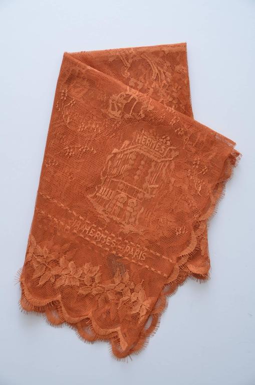 Amazing Rare HERMES Lace Scarf With Hermes Paris Embroidery New at 1stDibs
