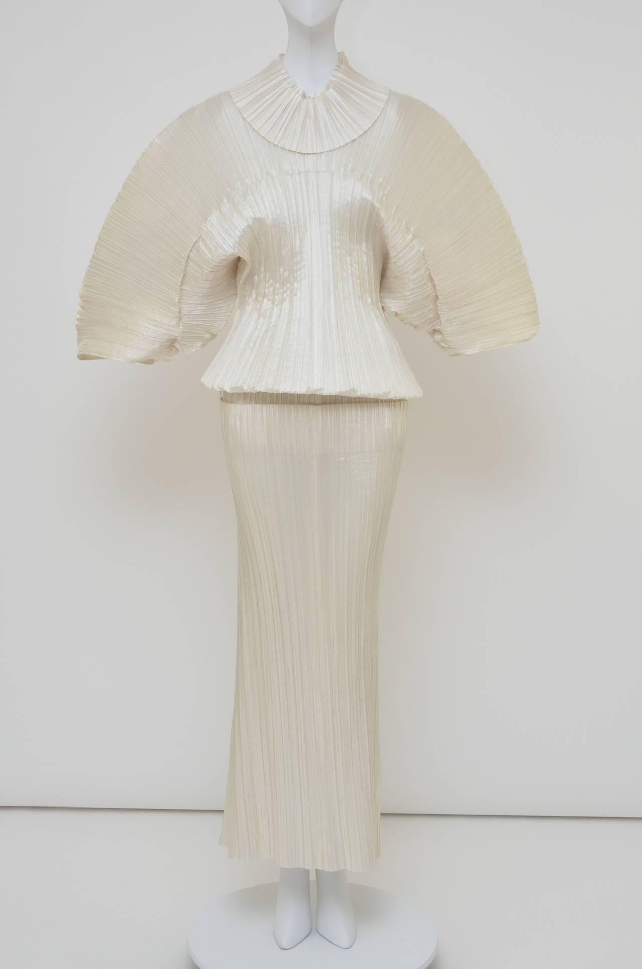 Women's or Men's Issey Miyake Bamboo Collection Dress Runway  1989 NY Metropolitan Museum 