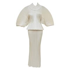 Vintage Issey Miyake Bamboo Collection Dress Runway  1989 NY Metropolitan Museum 