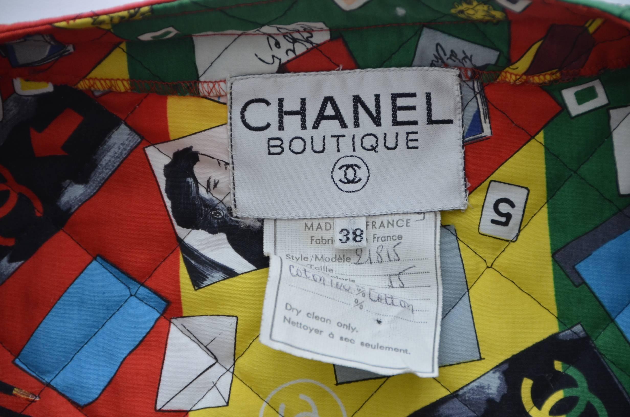 CHANEL Vintage Quilted Icons Jacket 1990's  New 38 2