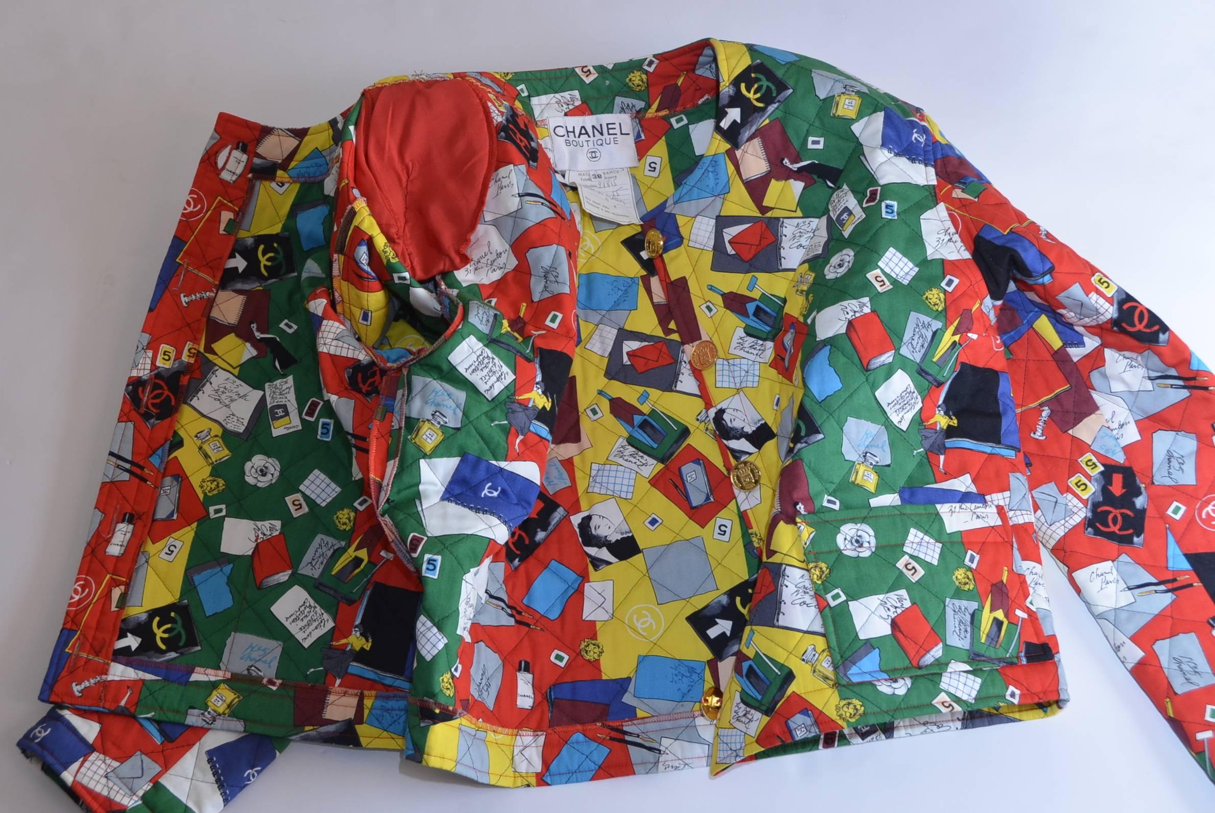 CHANEL Vintage gesteppte Icons Jacke 1990er Jahre  Neu 38 3