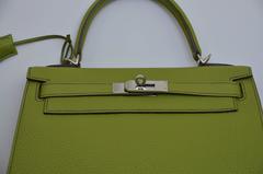 HERMES Kelly  28 CM Vert Anis   Mint