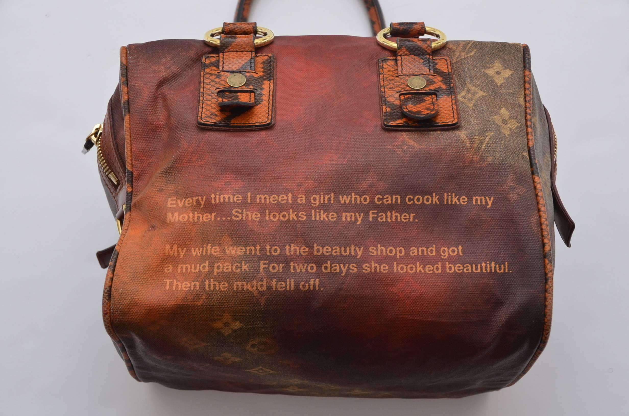 Louis Vuitton Limited Edition '07  Richard Prince Mancrazy Jokes Handbag In Excellent Condition In New York, NY