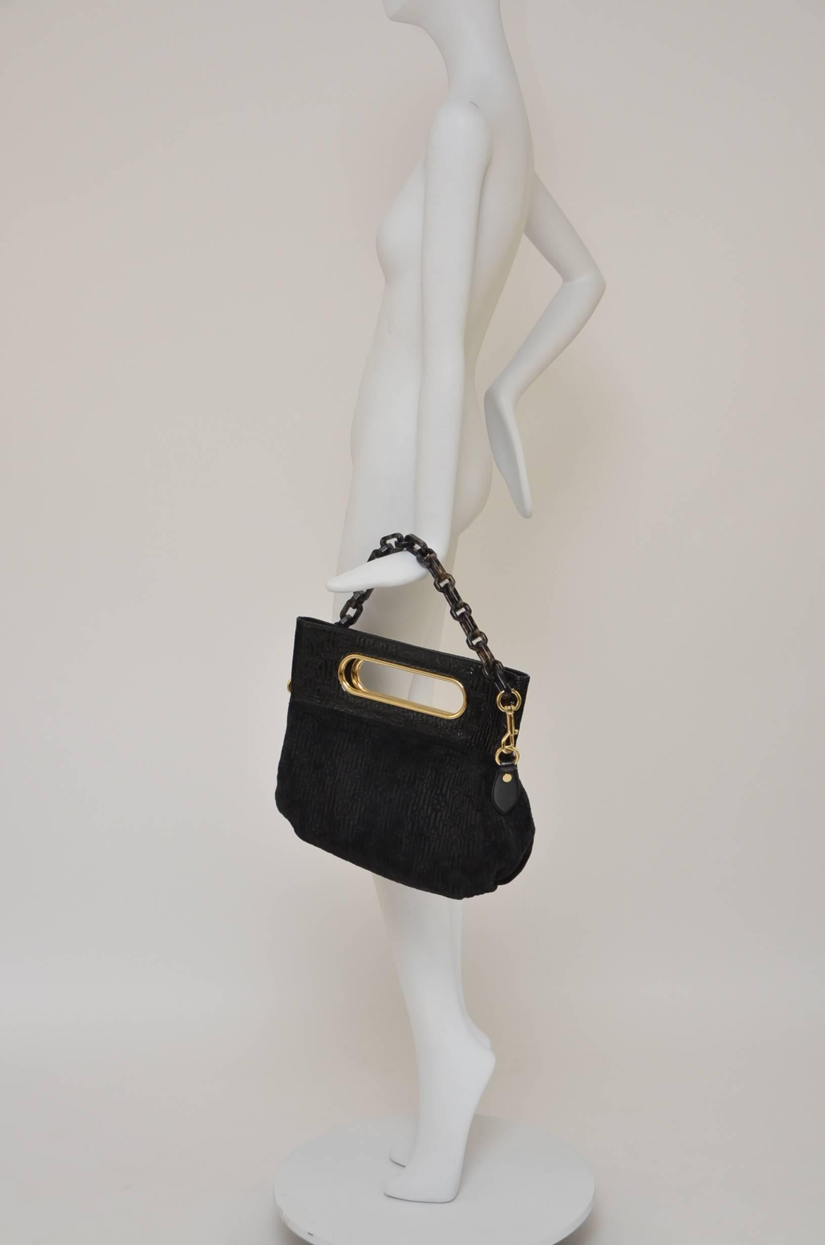 Louis Vuitton  Velvet LV Print  Handbag Clutch In Excellent Condition In New York, NY