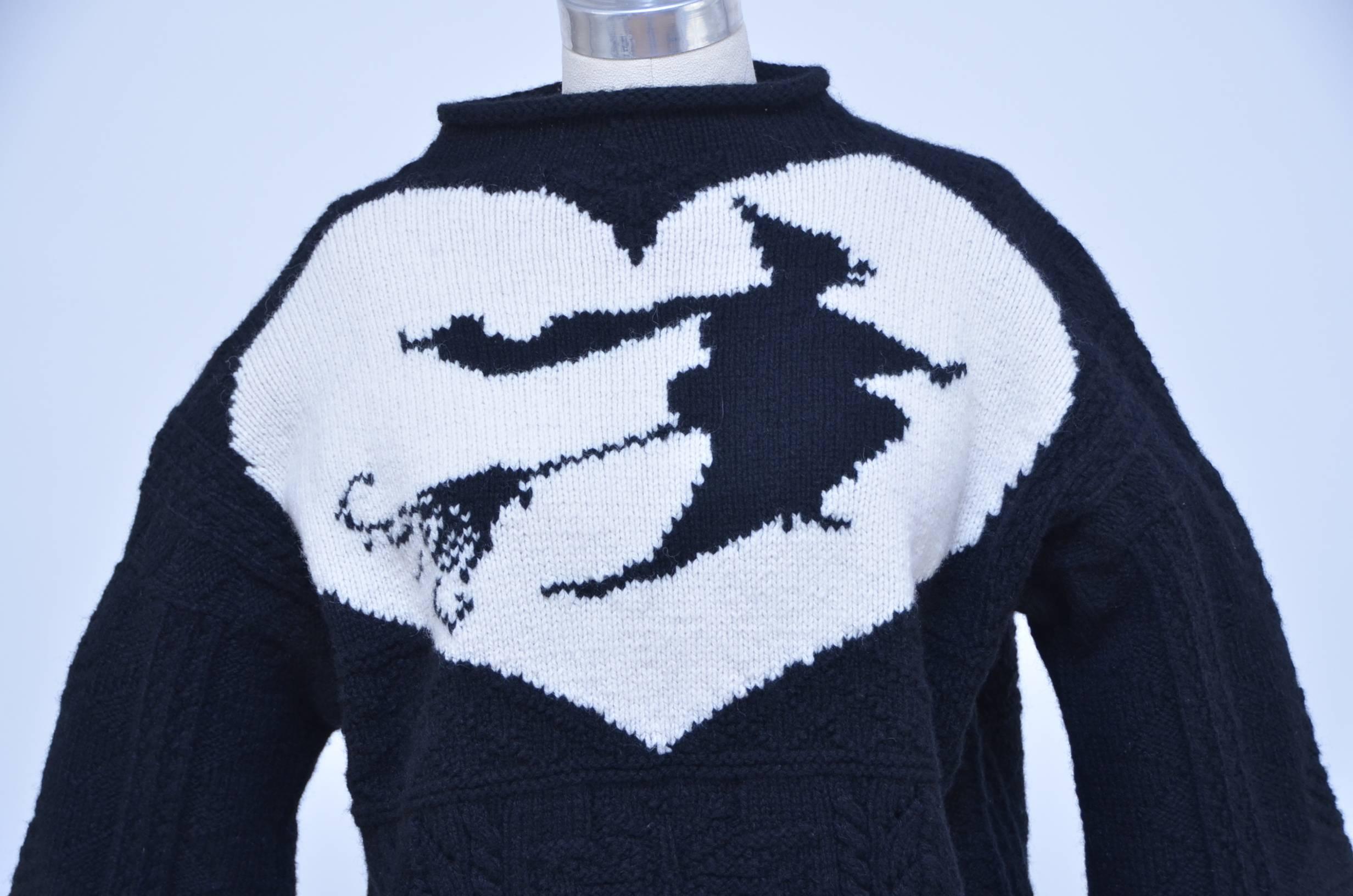 Meadham Kirchhoff Runway Fall/Winter 2011  Black The Witch Jumper  M In Excellent Condition In New York, NY