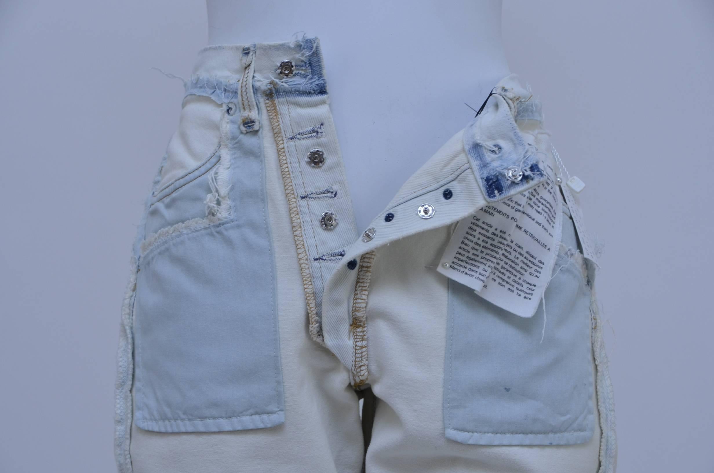 Women's or Men's Maison Martin Margiela Artisanal Remodeled By Hand Denim Jeans  New  Size# 2