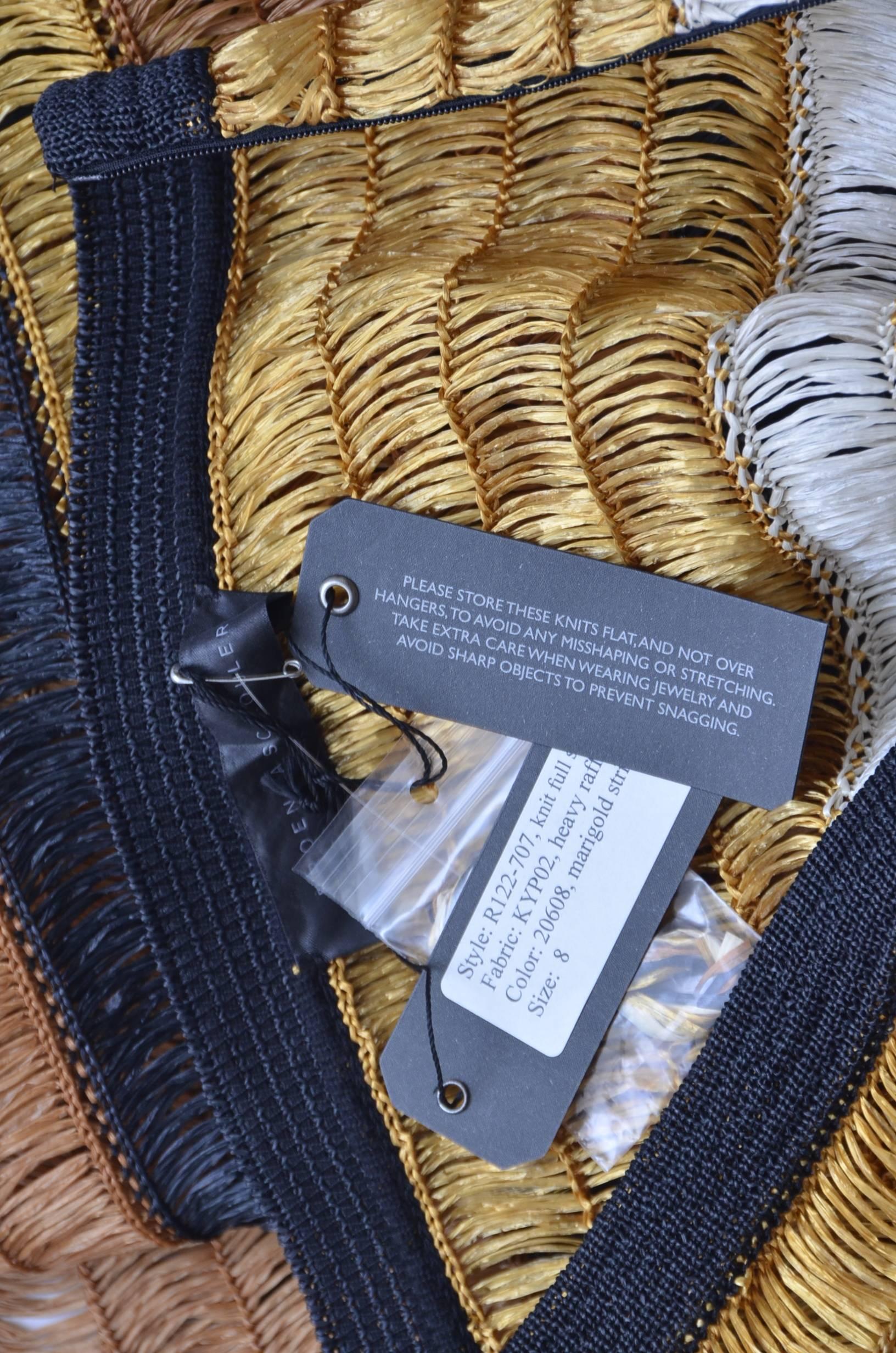PROENZA SCHOULER Marigold Stripe RAFFIA  Knit Skirt  NEW 2